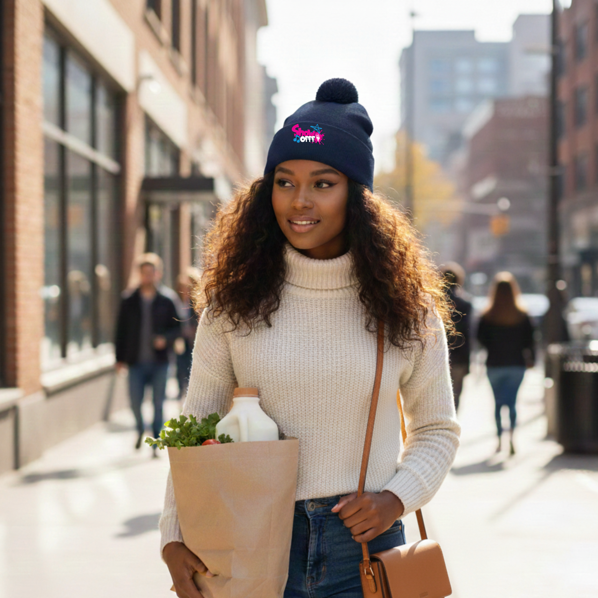 ShowOFFF Unisex Pom-Pom Beanie
