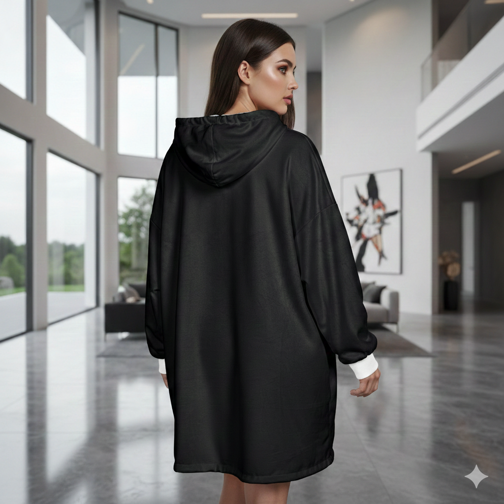 "ShowOFFF" Unisex Pocket Cozy Hooded Blanket