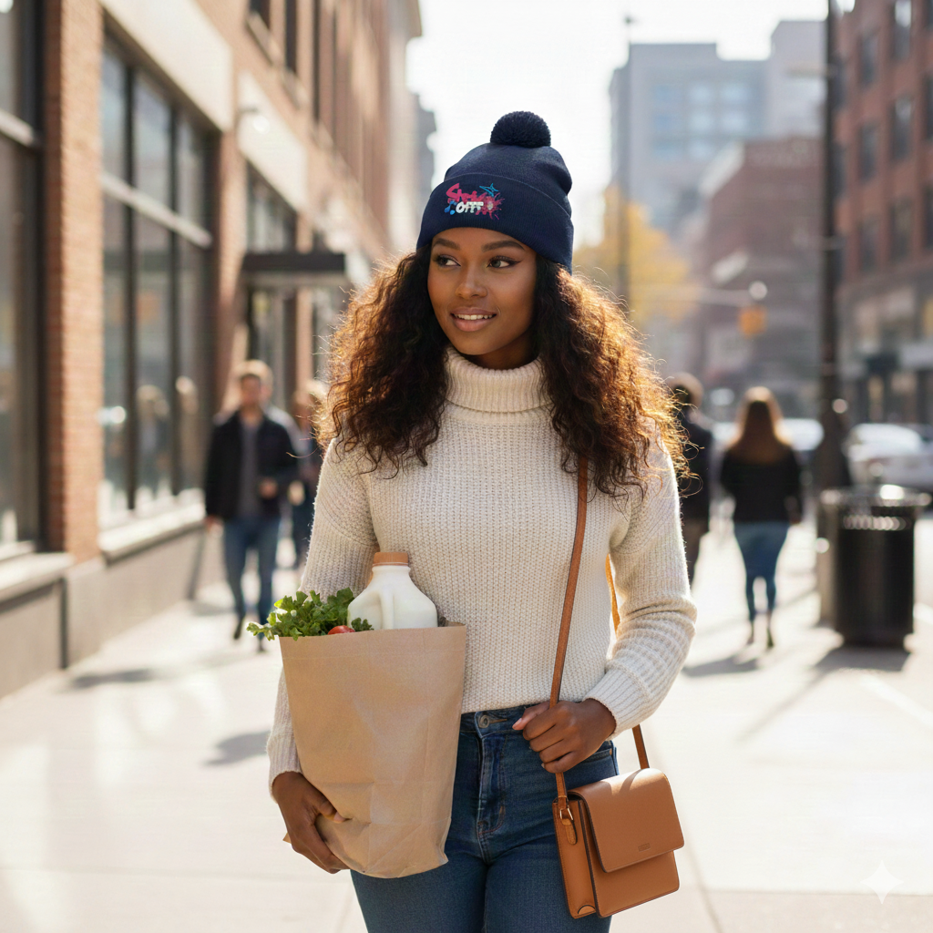 ShowOFFF Unisex Pom-Pom Beanie