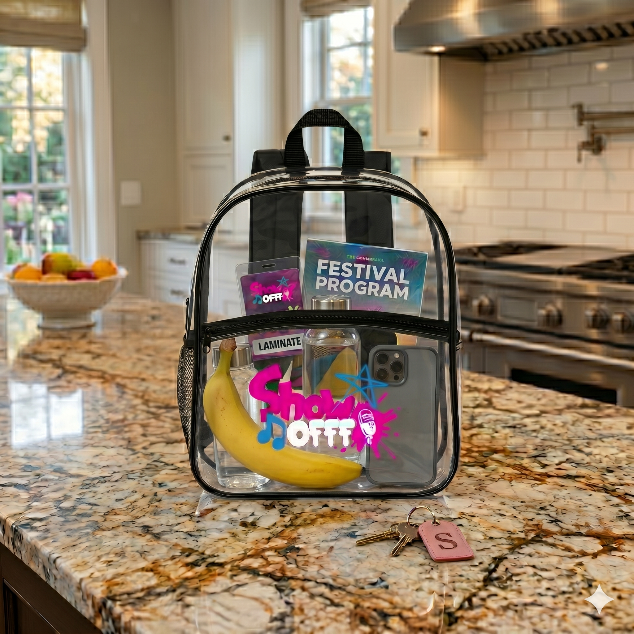 "ShowOFFF: Your Stylish Clear Backpack"