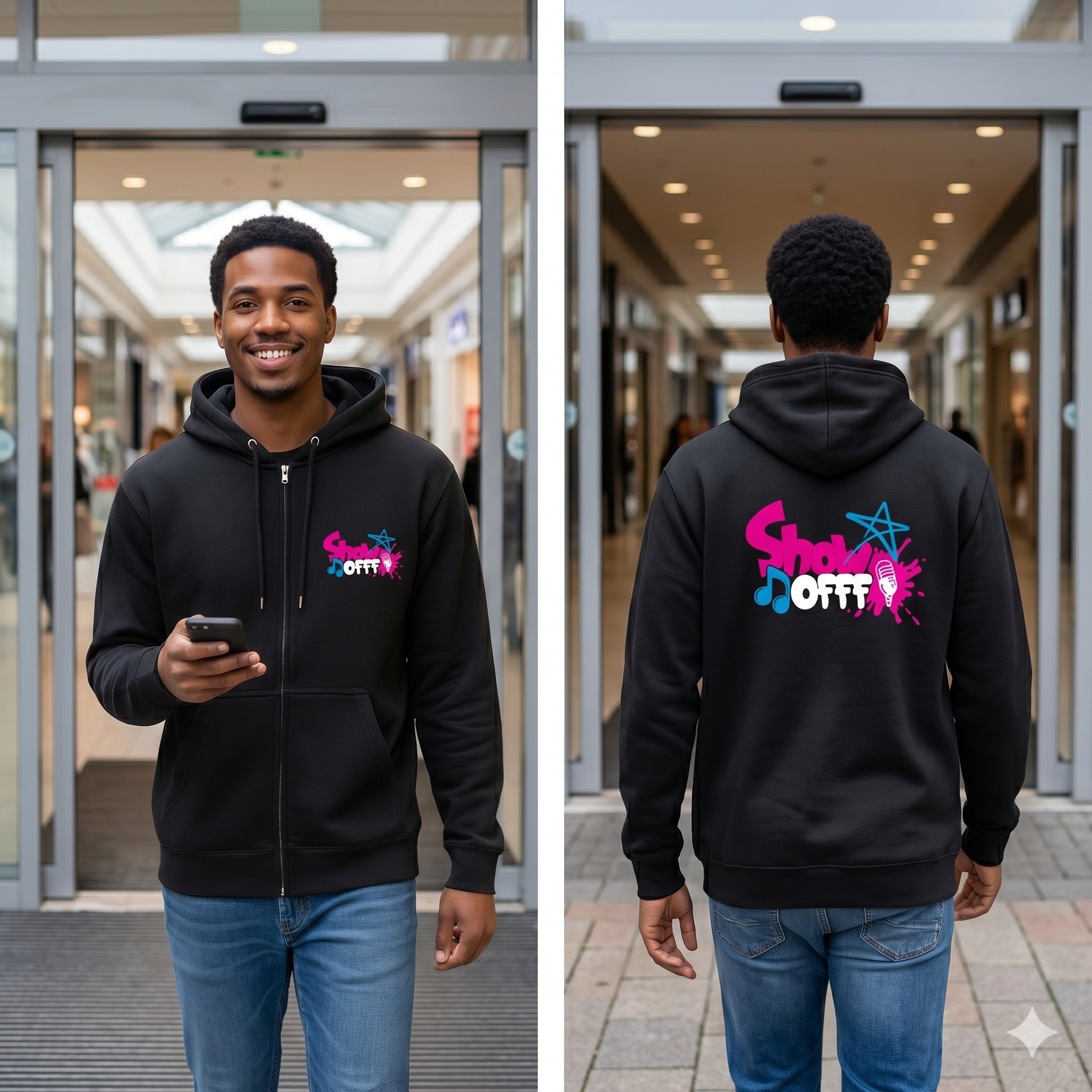 ShowOFFF Unisex Fleece Zip Hoodie