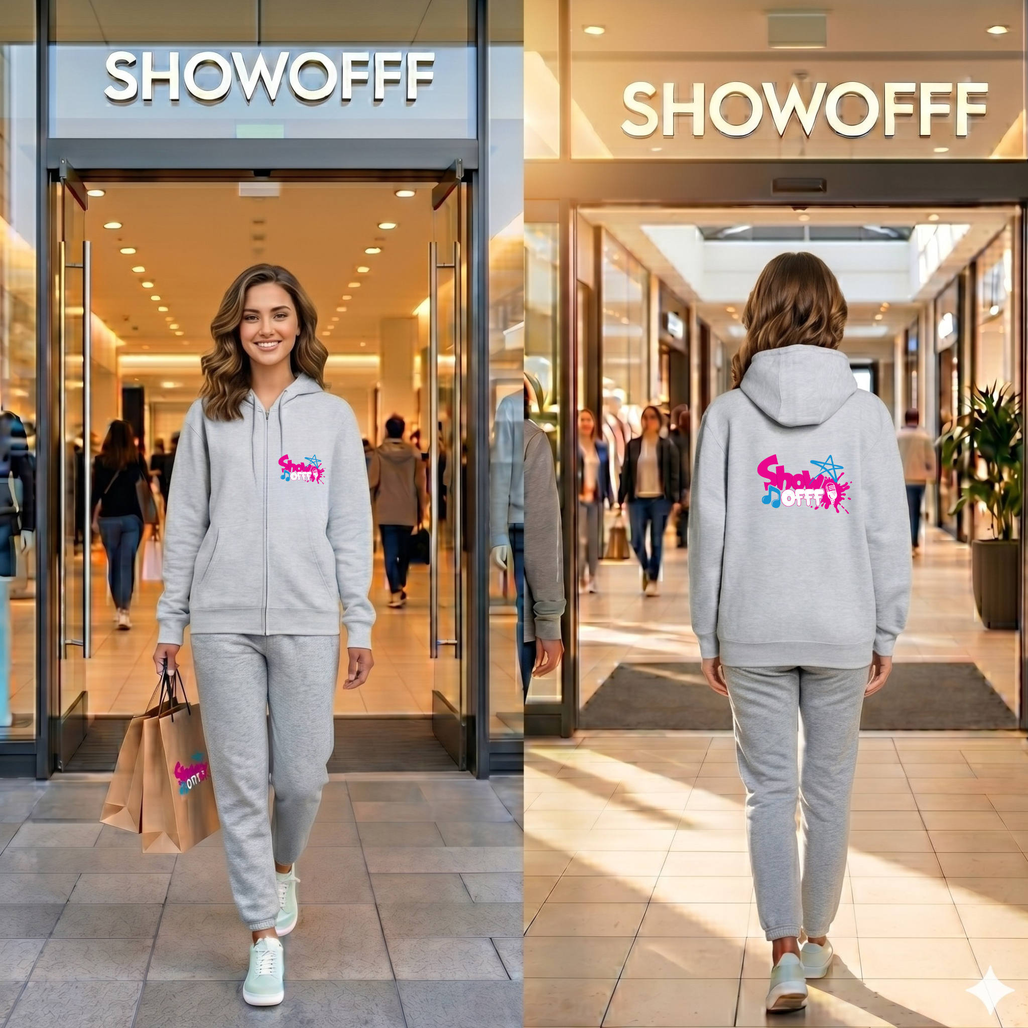 ShowOFFF Unisex Fleece Zip Hoodie