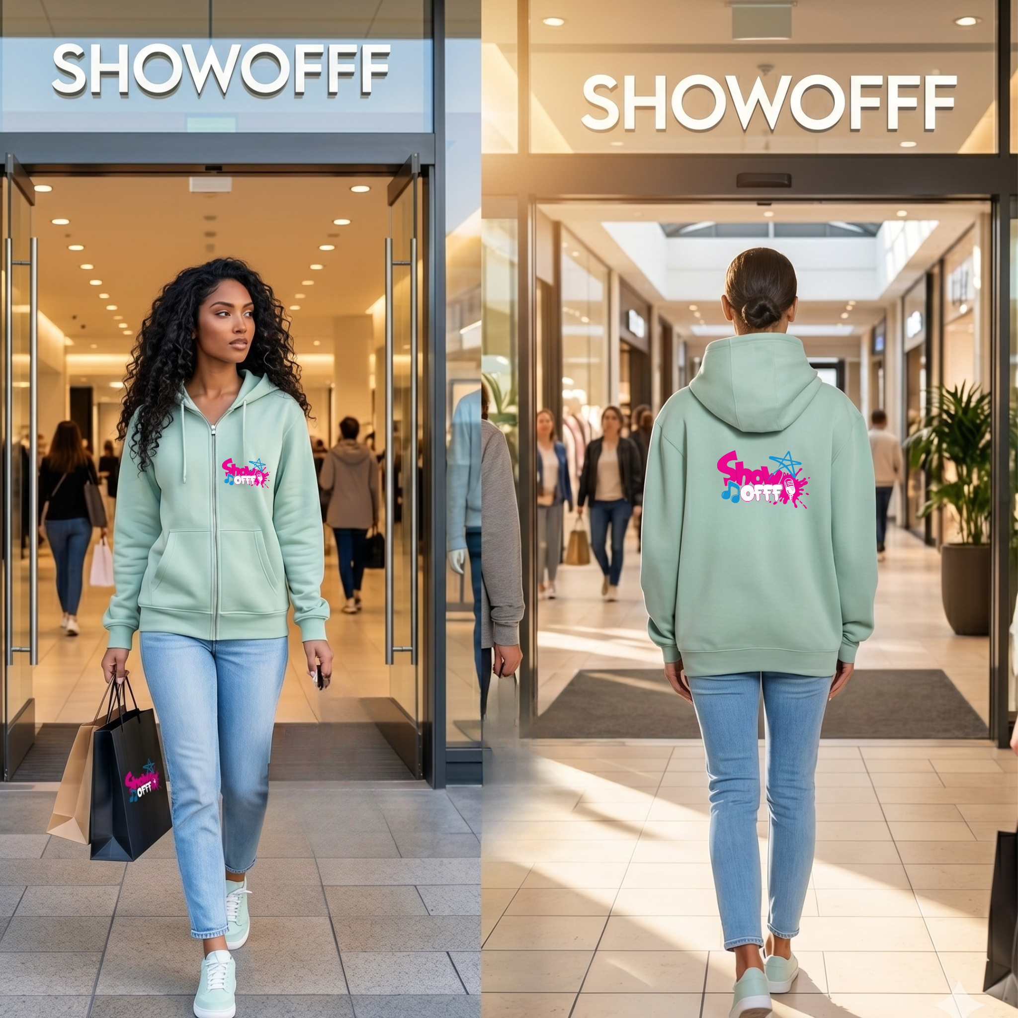 ShowOFFF Unisex Fleece Zip Hoodie